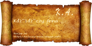 Kálóczy Anna névjegykártya