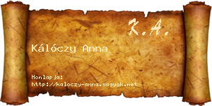 Kálóczy Anna névjegykártya