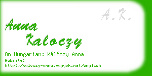 anna kaloczy business card